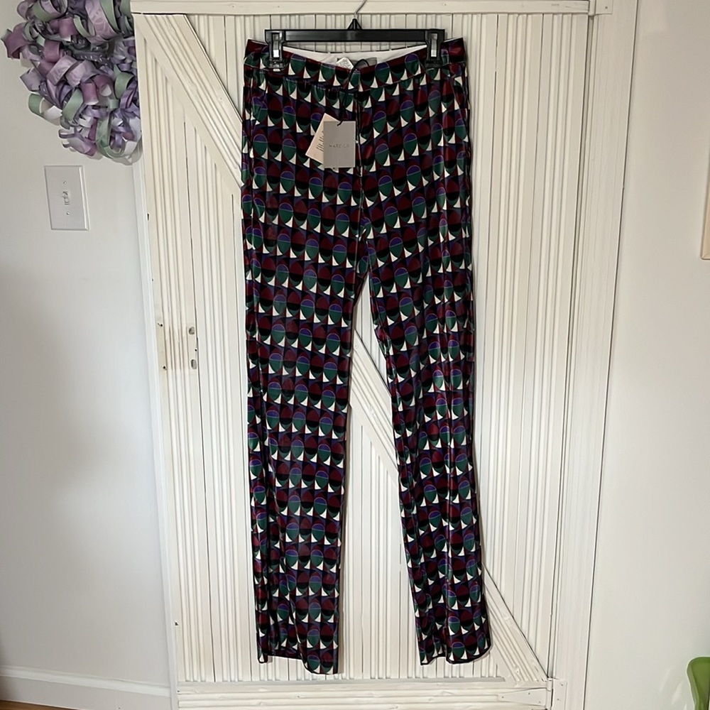 Marella Gancio Velvet Pants Mod Hippie Boho 
Size 2 NWT